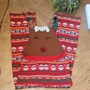 Festive Reindeer Knit Overalls Size S